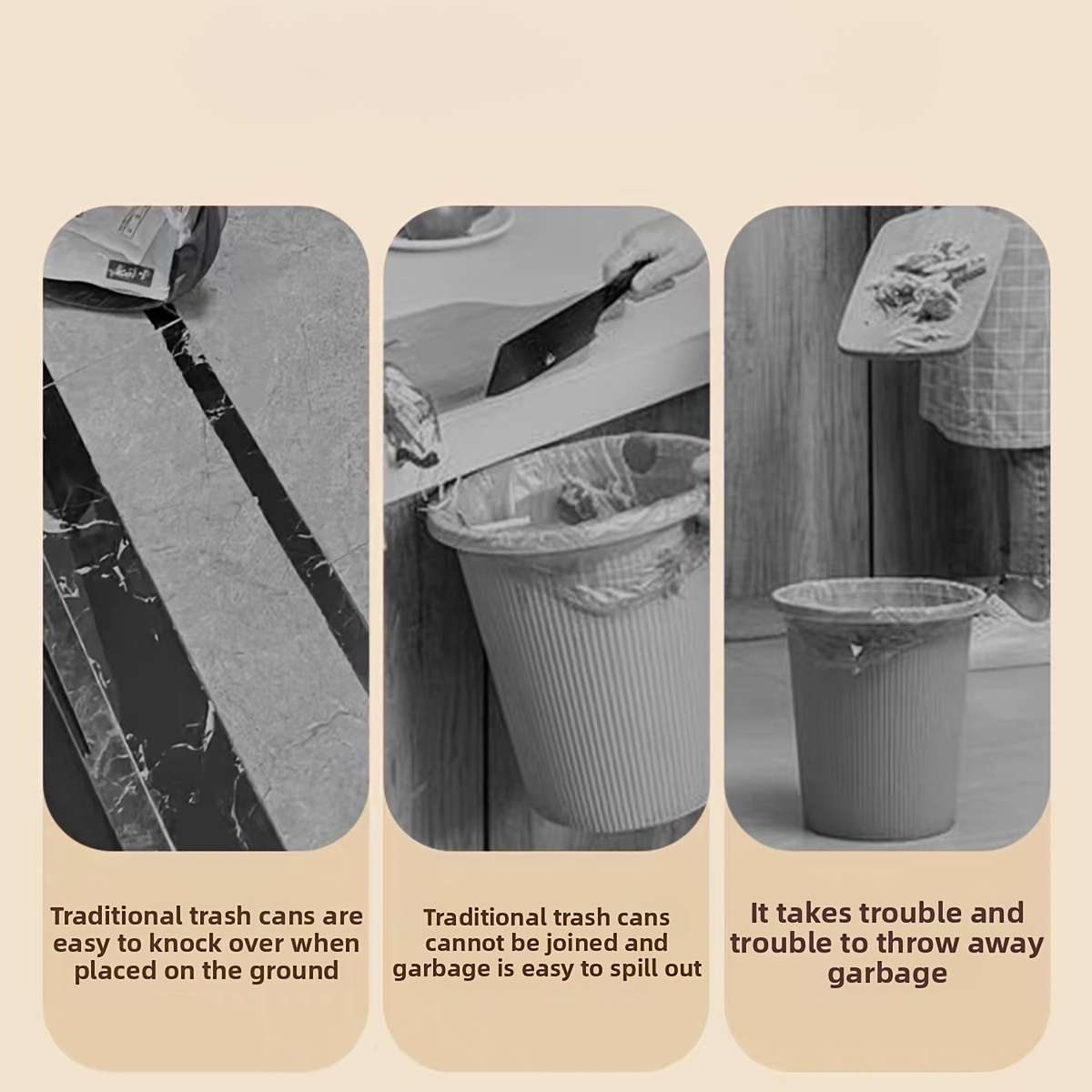 Garbage Can Color Snow White  Large 10L