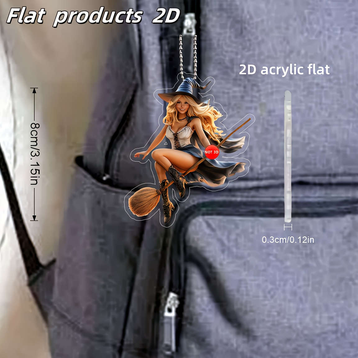 Keychain Ornament Style 2D Flat Pendant