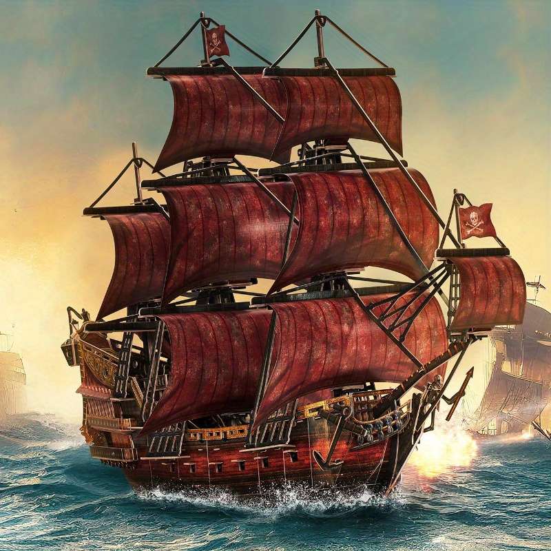 3D Jigsaw Puzzle Model Ship Items Laser Red Queen Anne Revenge