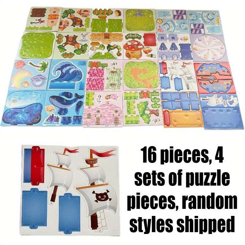 Building Toy Architectural Model Toy Set Model Random Style Quantity 4 Pcs