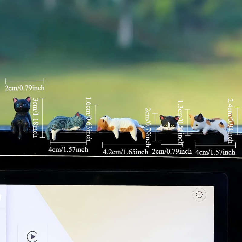 Car Interior Decor Items 5Pcs Cat Car Screen Ornaments