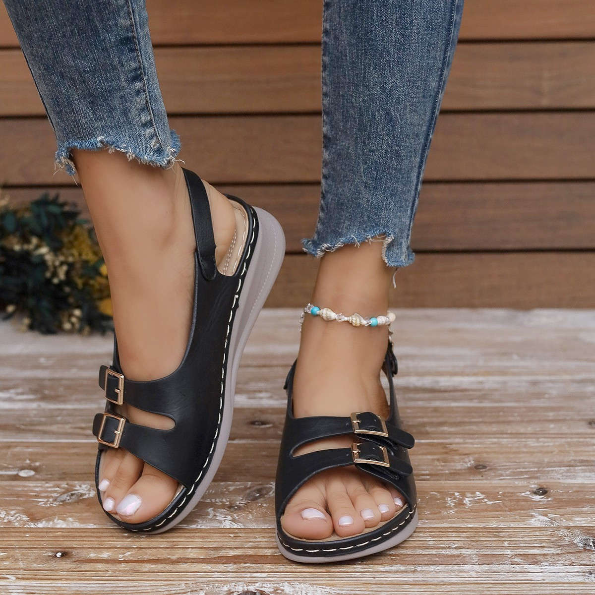 Sandals Color Black Sizeuk 7