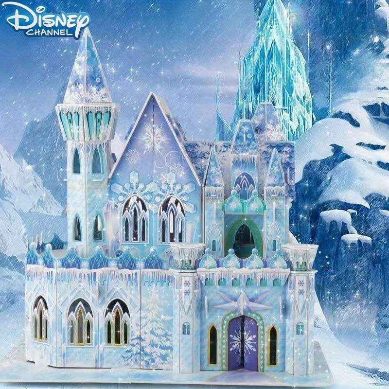 3D Building Model Puzzle Set Color Ice Castle