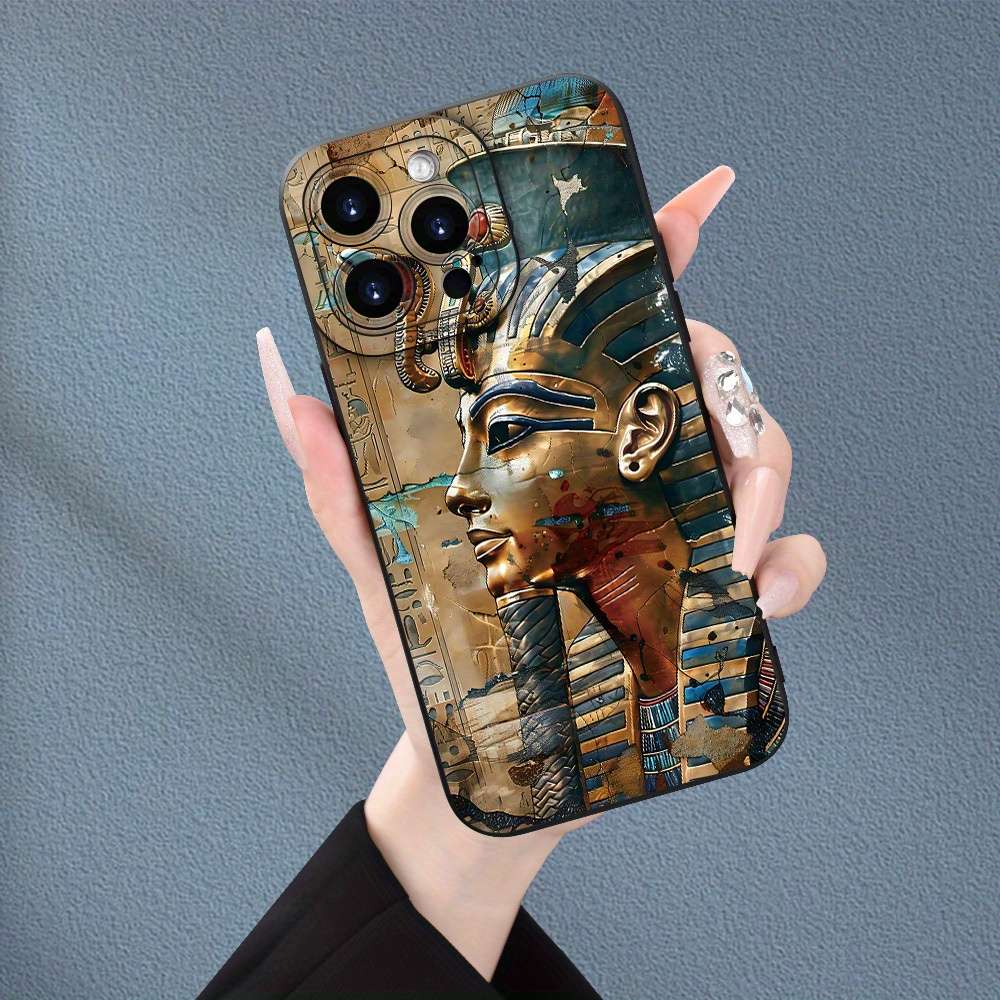1Pc Black For iPhone 14 Plus Egyptian Pharaoh Phone Case