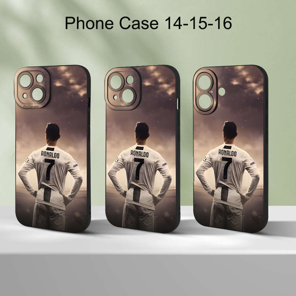 1Pc Black For iPhone 14 Cristiano Ronaldo Phone Case