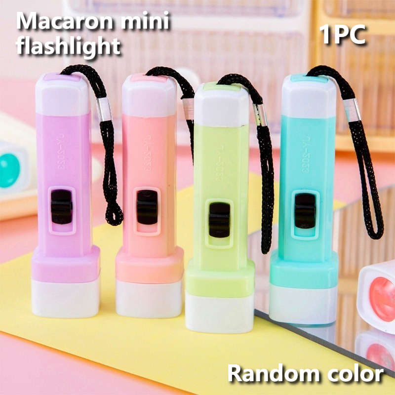 Durable 1Pc Macaron Flashlight Cute Portable Led Torch Professional Reliable