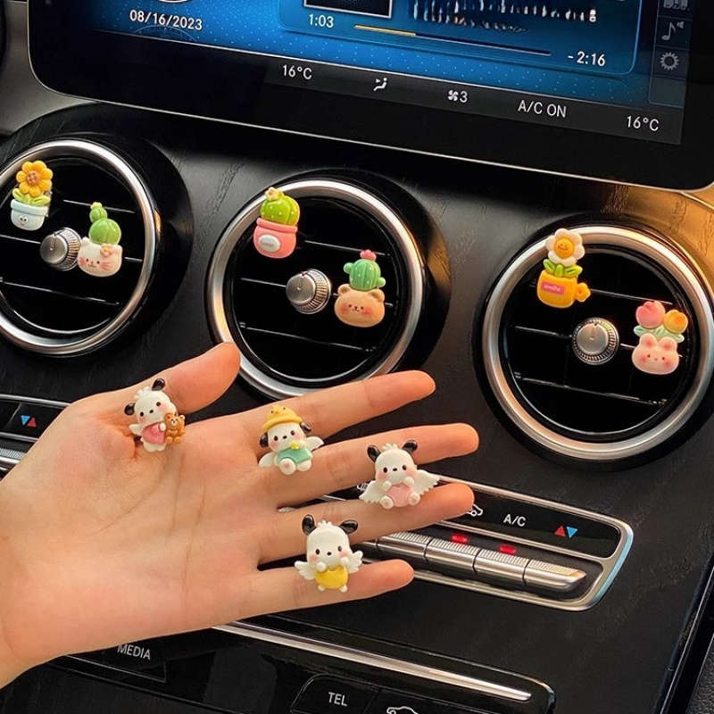 Car Interior Decor Style Cute Potted Animals 6 Pack
