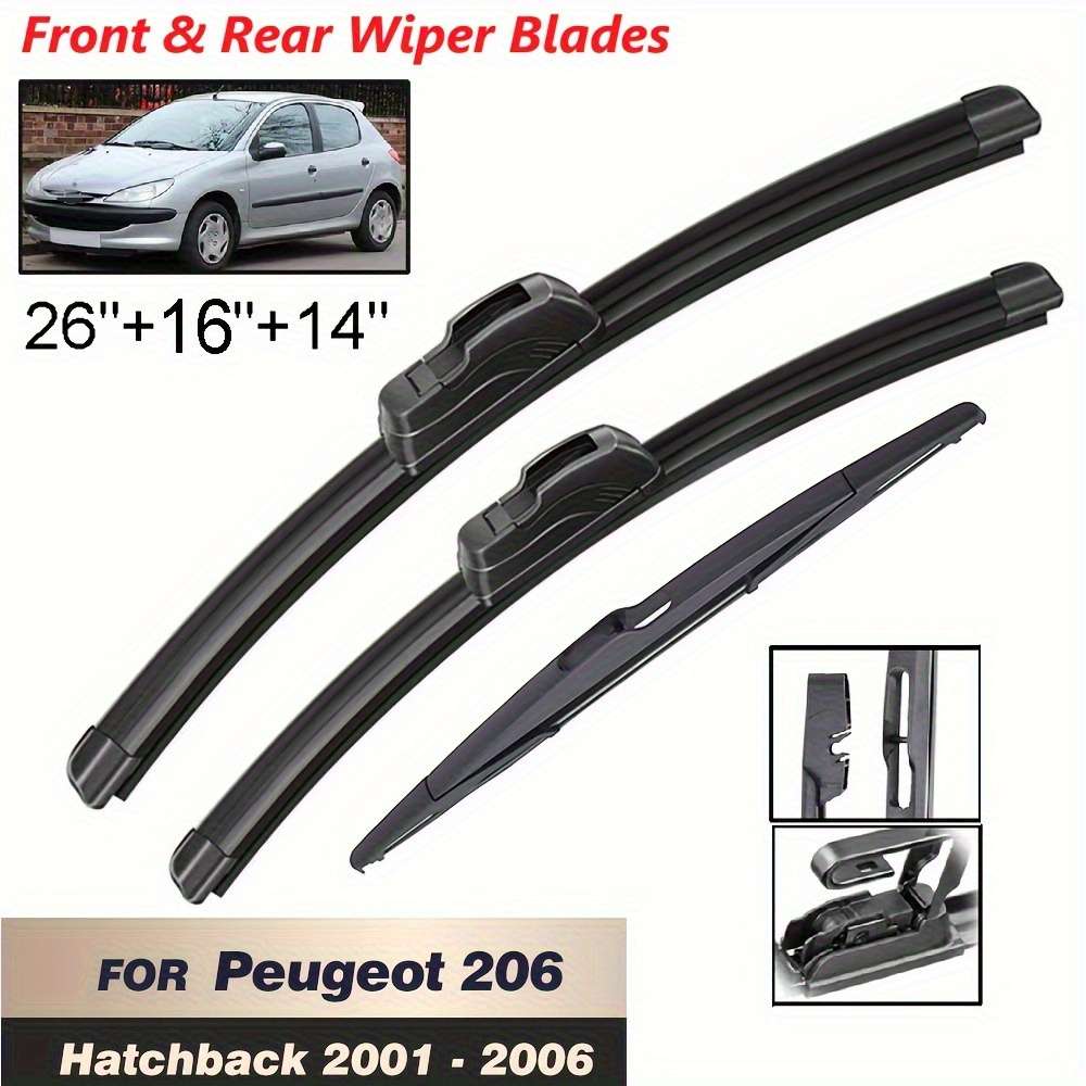 Windshield Wipers Color 3 Piece Front And Rear Window Set