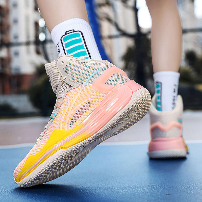 Basketball Shoes Color Fluorescent Milky Yellow Sizeuk 6