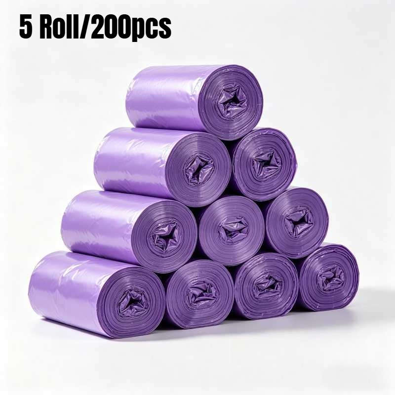 Trash Bagpurple5 Rolls200 Pieces