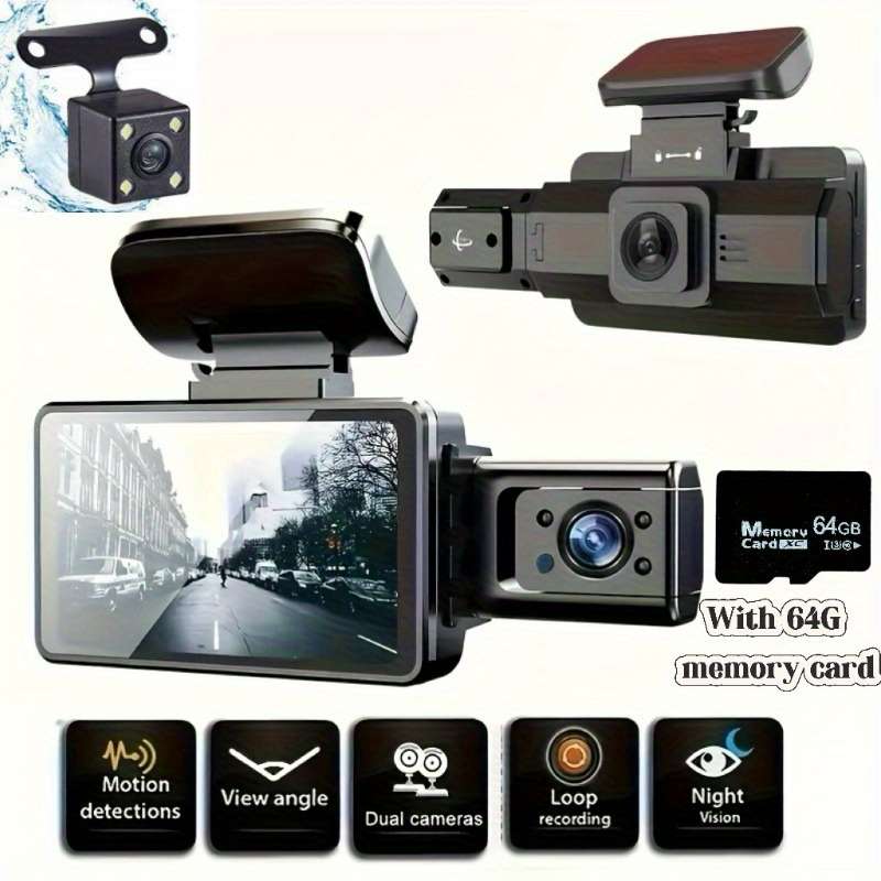 Dashcam Model 3 Front And Rear Internal Cameras  64G Memory Card
