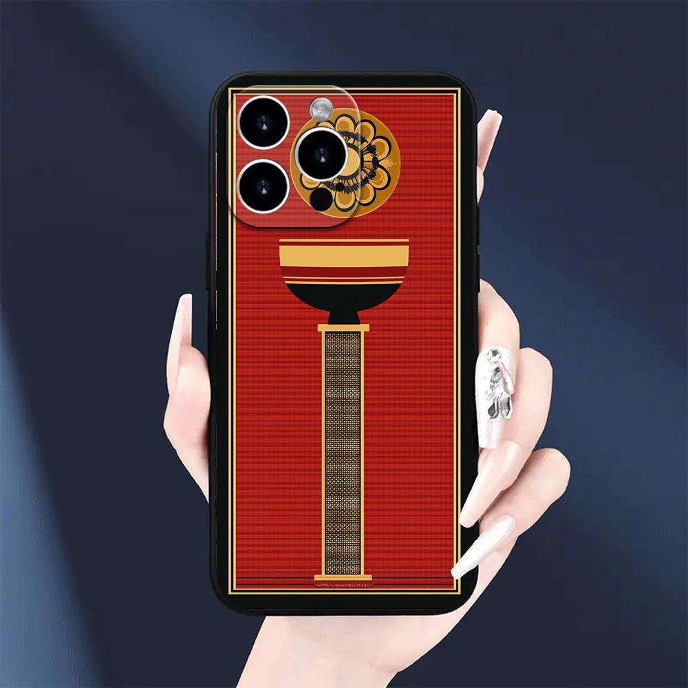 1Pc Black For iPhone 16 Plus African Geometric Style Phone Case