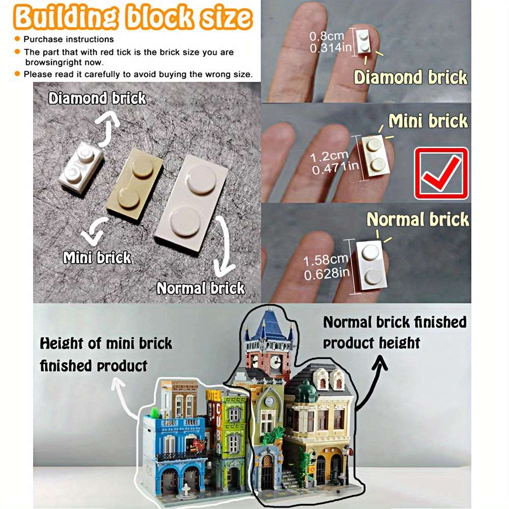 3D Building Model Puzzle Set Color Multicolored