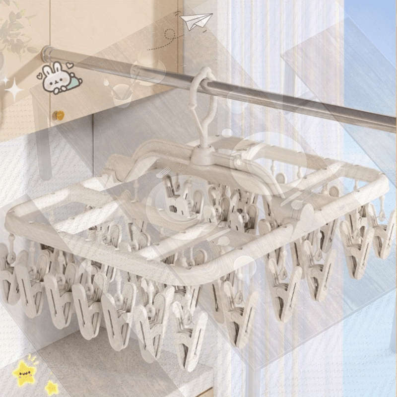 Clothes Rack White32 Clips Size 2Pcs
