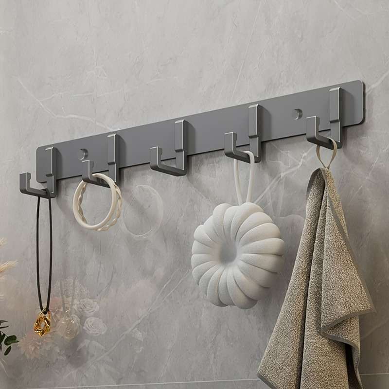 Bathroom Storage Rack Color Silvery Style3 Hooks18Cm7.09In