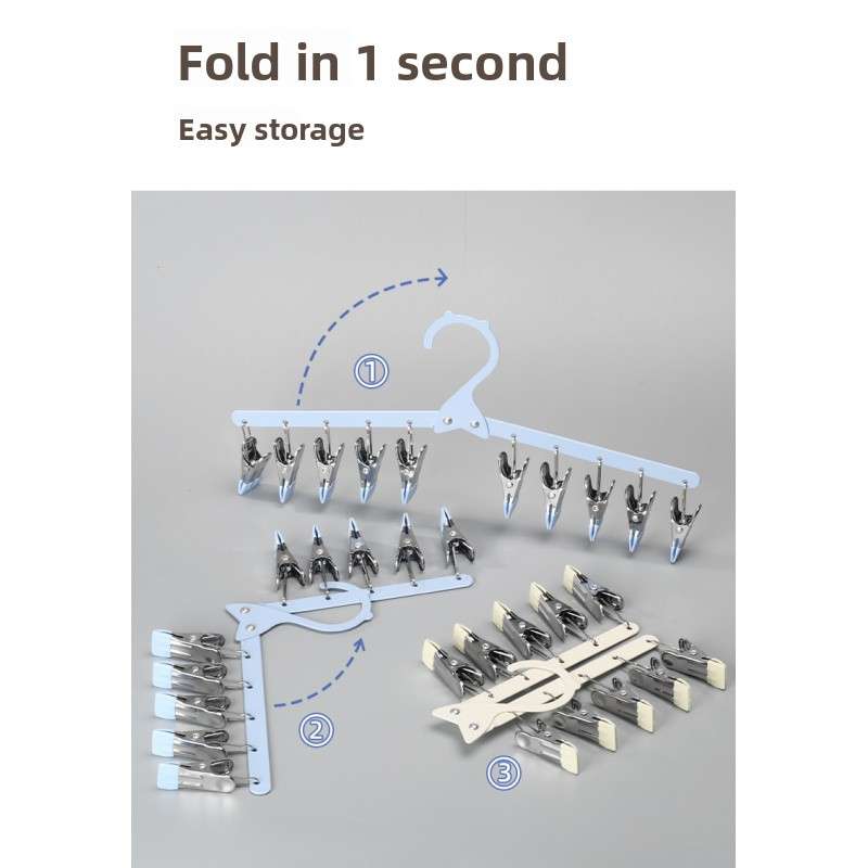 Clothes Rack 10 Blue Clips1 Piece