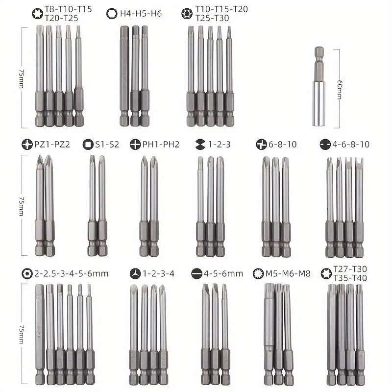 Screwdriver Bit Tool Set Quantity 50Pcs