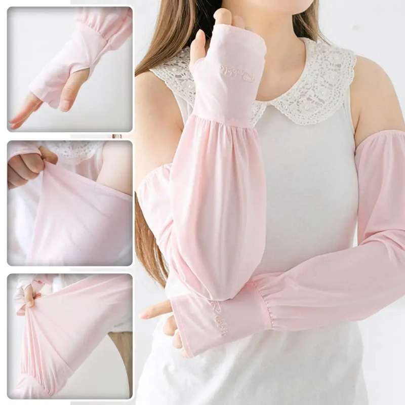 Sunscreen Sleeves Color 2Pcs Gray