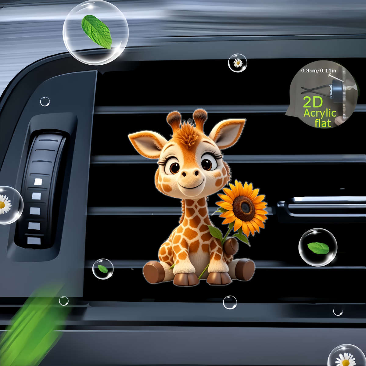 Car Interior Decor Style Sunflower Giraffe