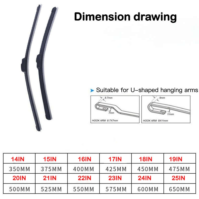 Windshield Wipers Size 53.34Cm 52.5