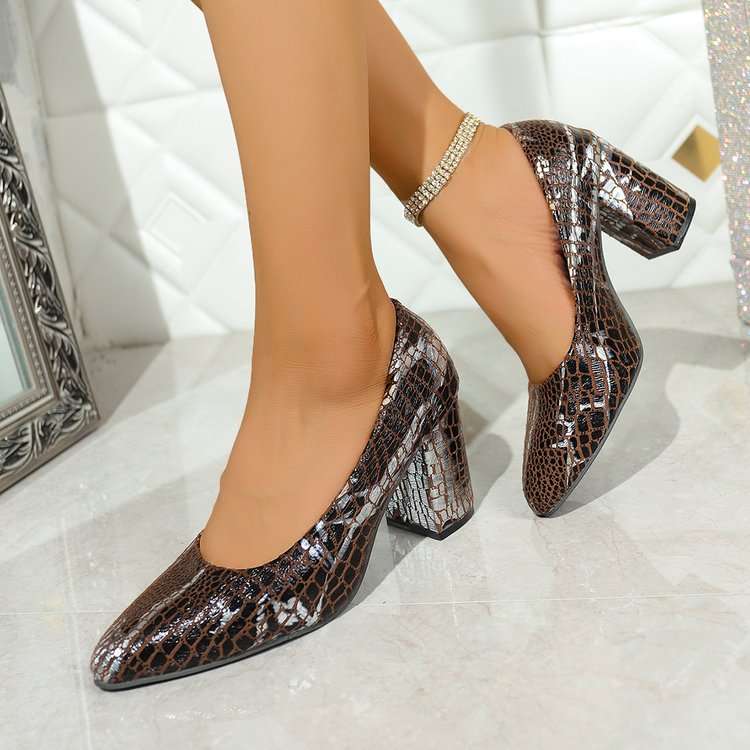Women S High Heels Color Snake Pattern Sizeuk 4