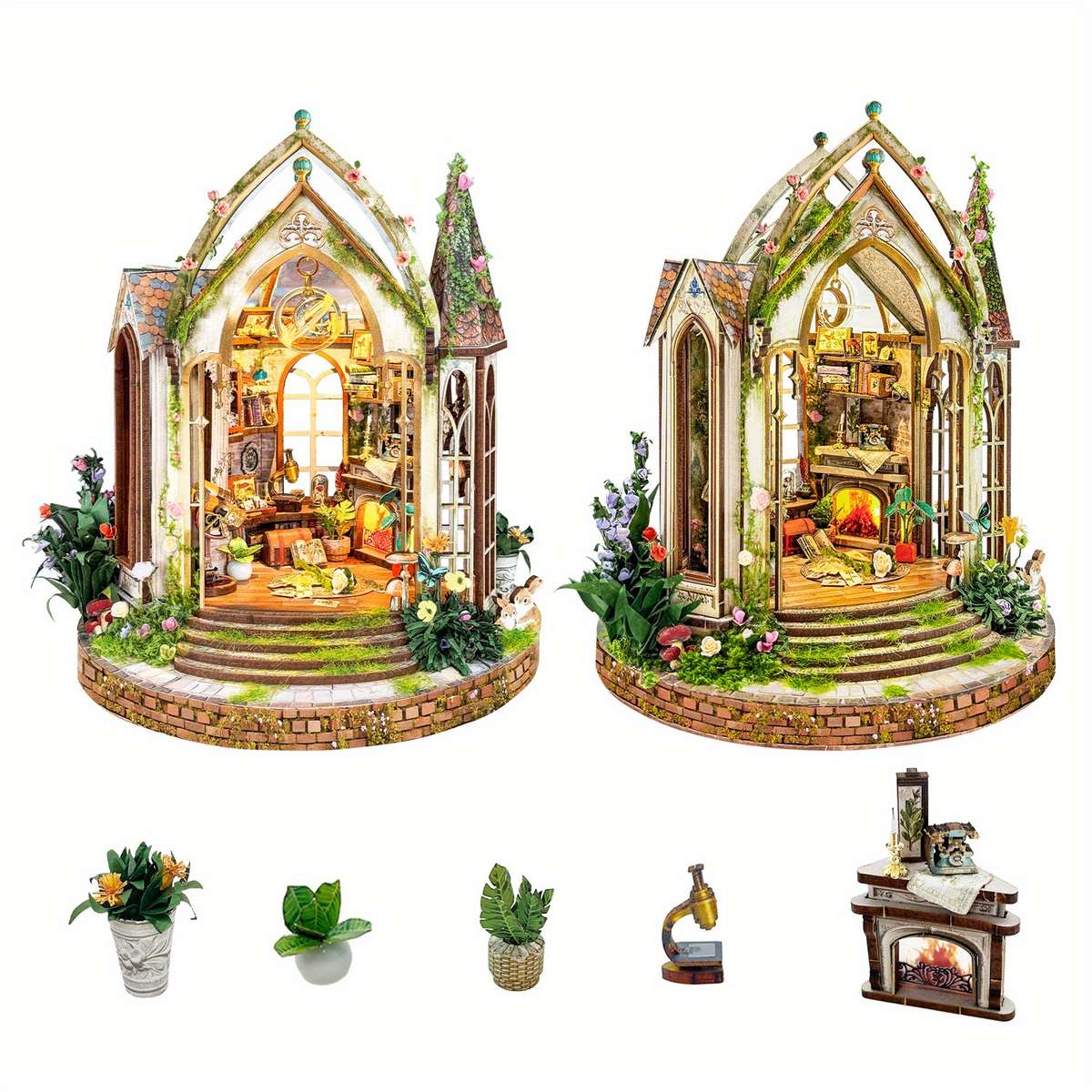 3D Building Model Puzzle Set Style Dream Flower Research Institute