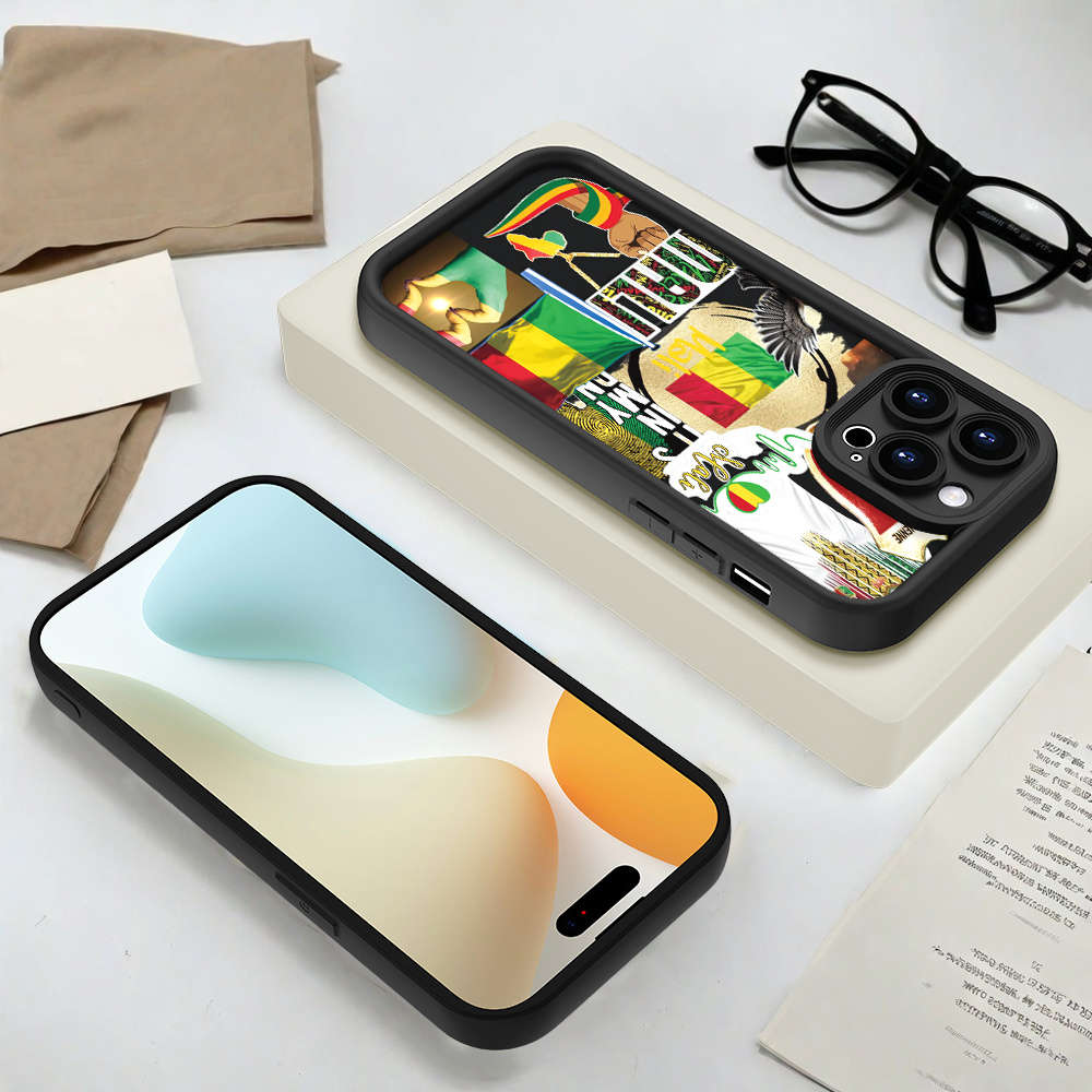 1Pc Black For iPhone 12 African Style Illustration Phone Case