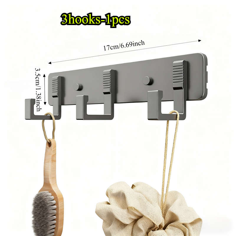 Bathroom Storage Rack Color Silvery Style3 Hooks18Cm7.09In