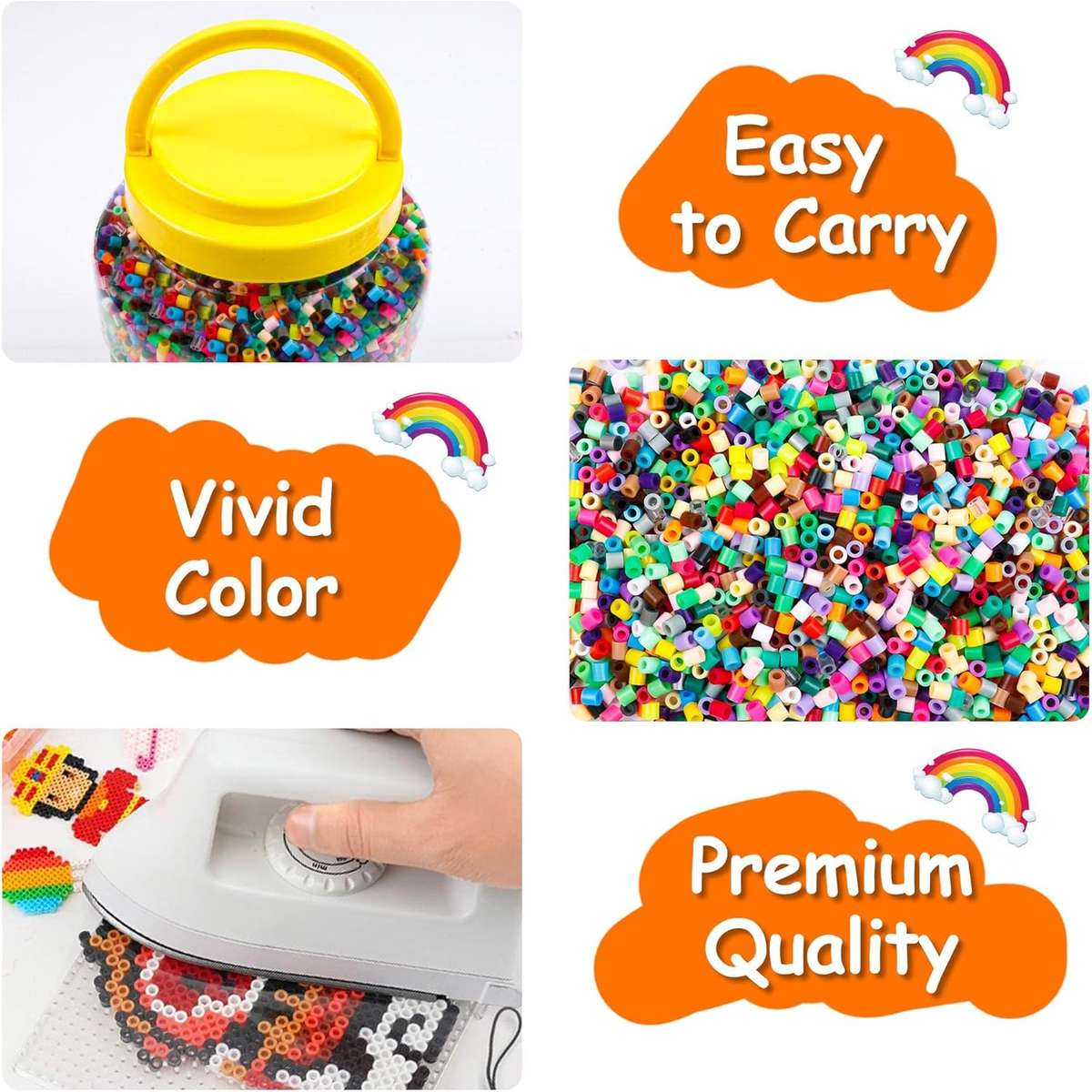 Perler Bead Set Colorful Rainbow Series