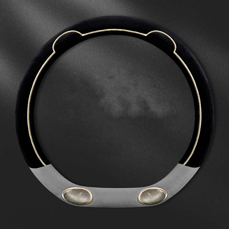 Car Steering Wheel Cover Grey Model D Type