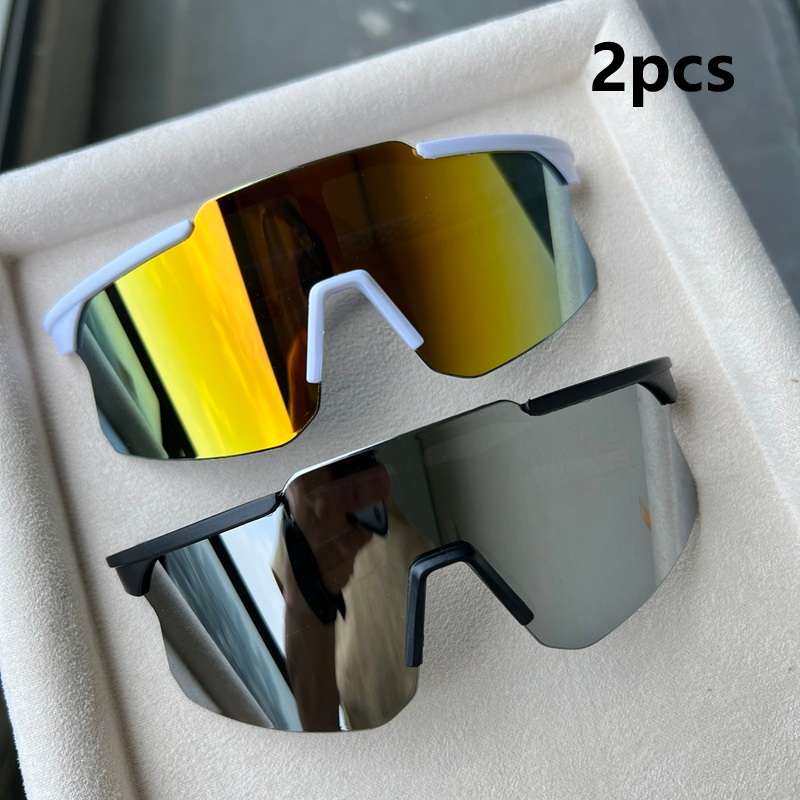 Cycling Glasses Color 2Pcs White Blue Mercury Black Silvery Mercury 2Pairs