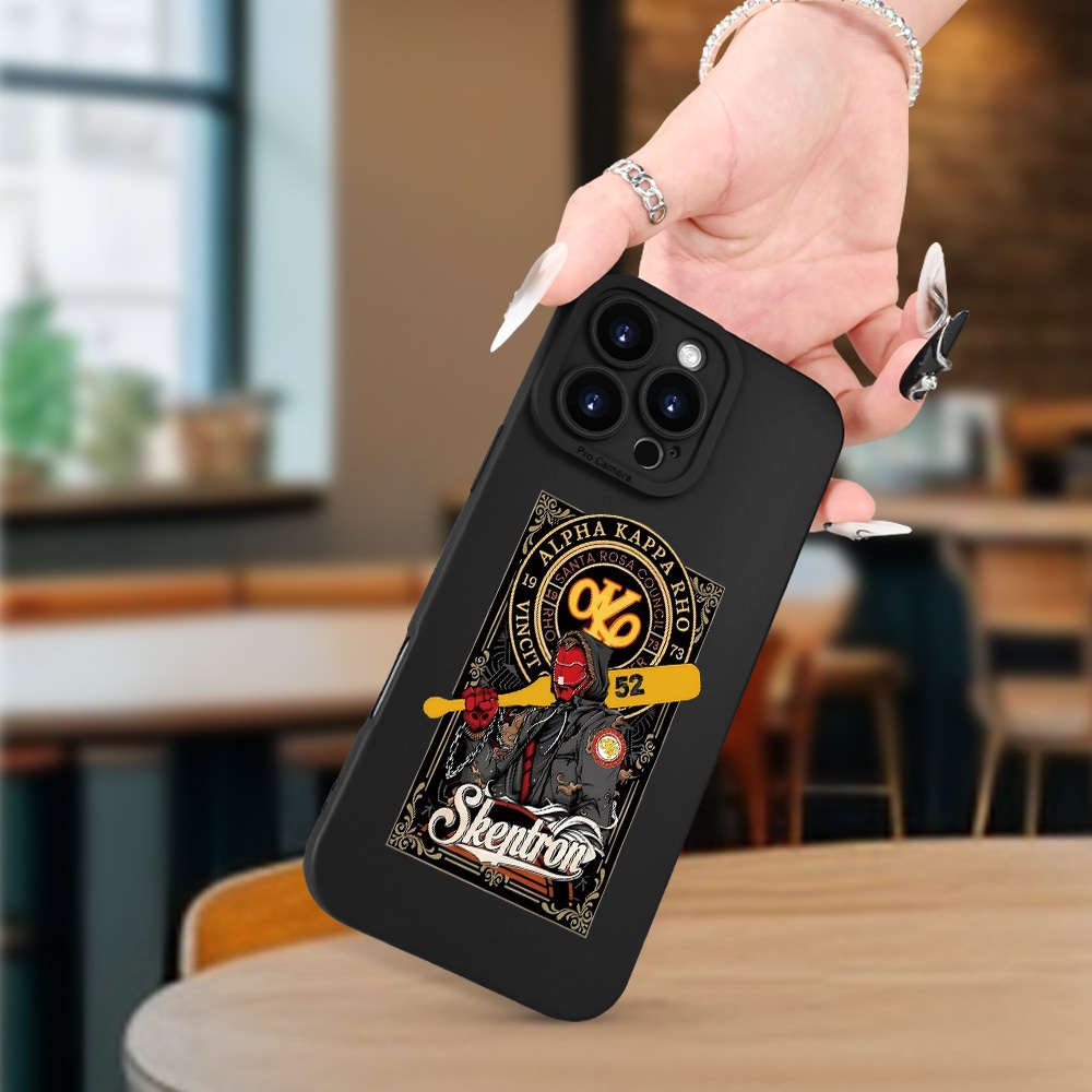 1Pc Black For iPhone 16 Plus Baseball Player Phone Case