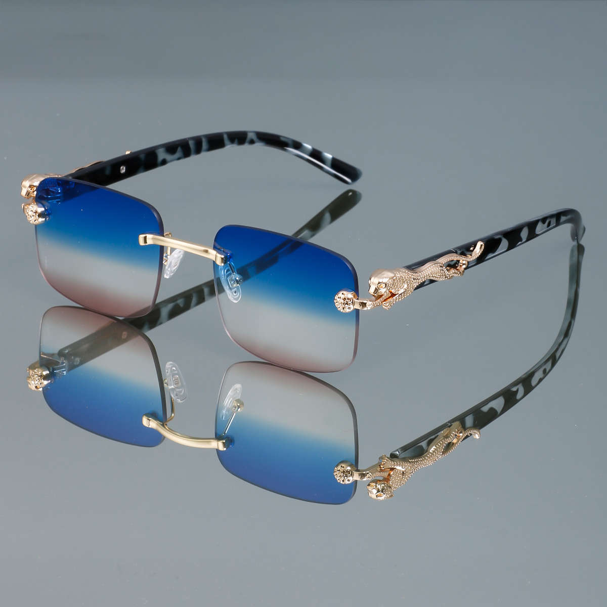 Mens Glasses Color Gradually Blue