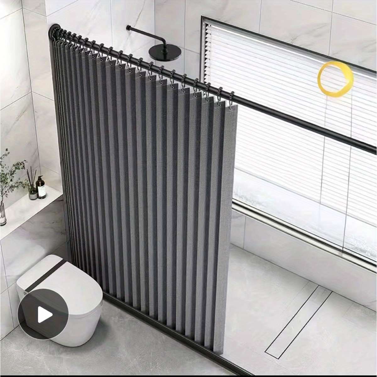 Waterproof Shower Curtain Color Gray Size 110*200Cm 43.3*78Inch