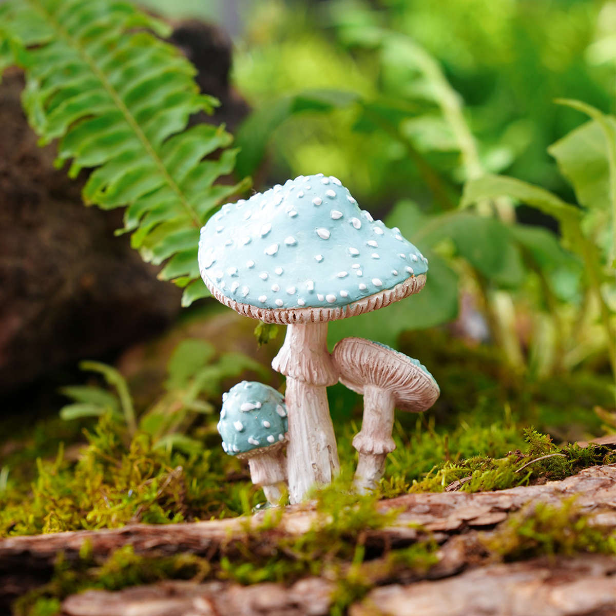 3D Simulation Of Three Small Mushrooms