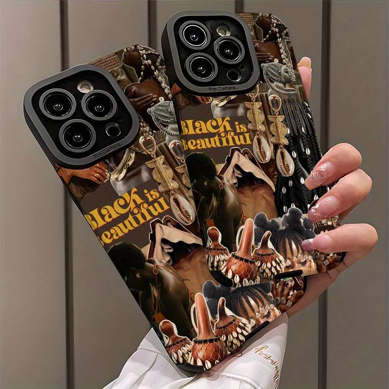 1Pc Mixed Color For iPhone 14 African Art and Jewelry Phone Case