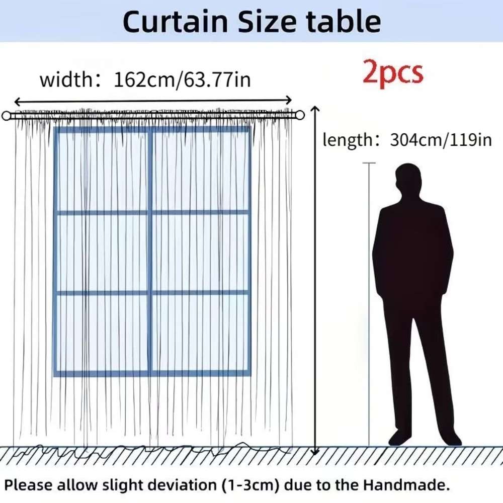 Mosquito Screens For Doors And Windows 2Pcs 162*304Cm