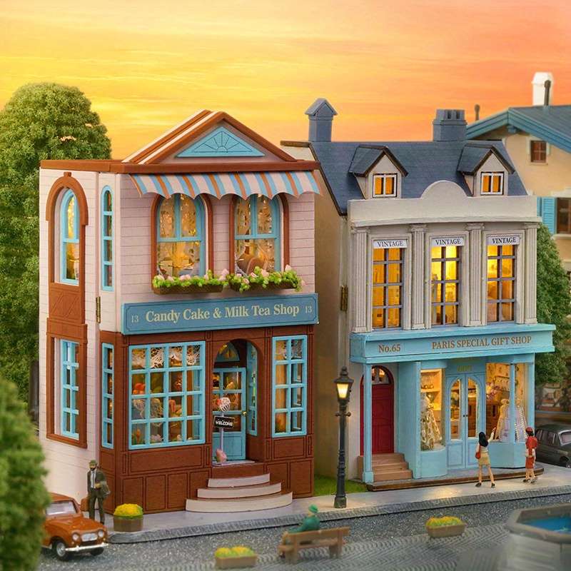 Building Toy Architectural Model Toy Set Color D 013 Manxing Dessert Shop