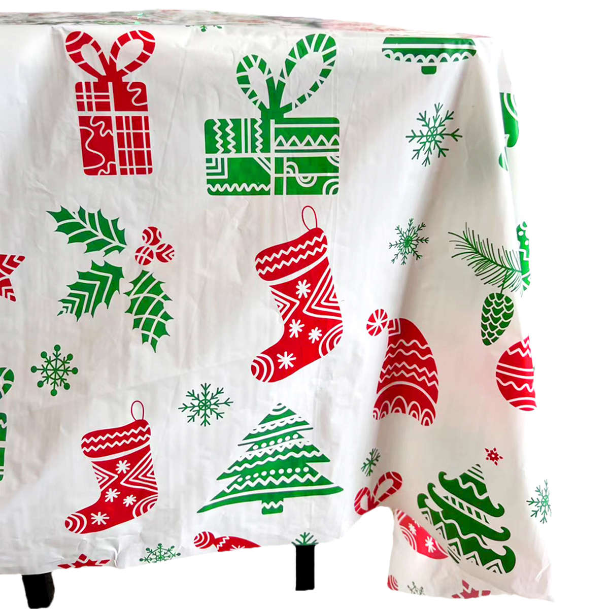 Christmas Tablecloth Color White Size 1X2.7