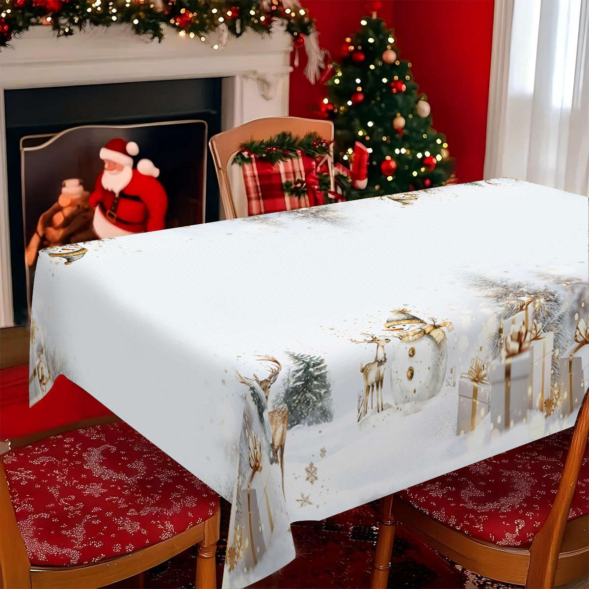 Christmas Tablecloth   Size 55.11Inx78.7In  140Cmx200Cm