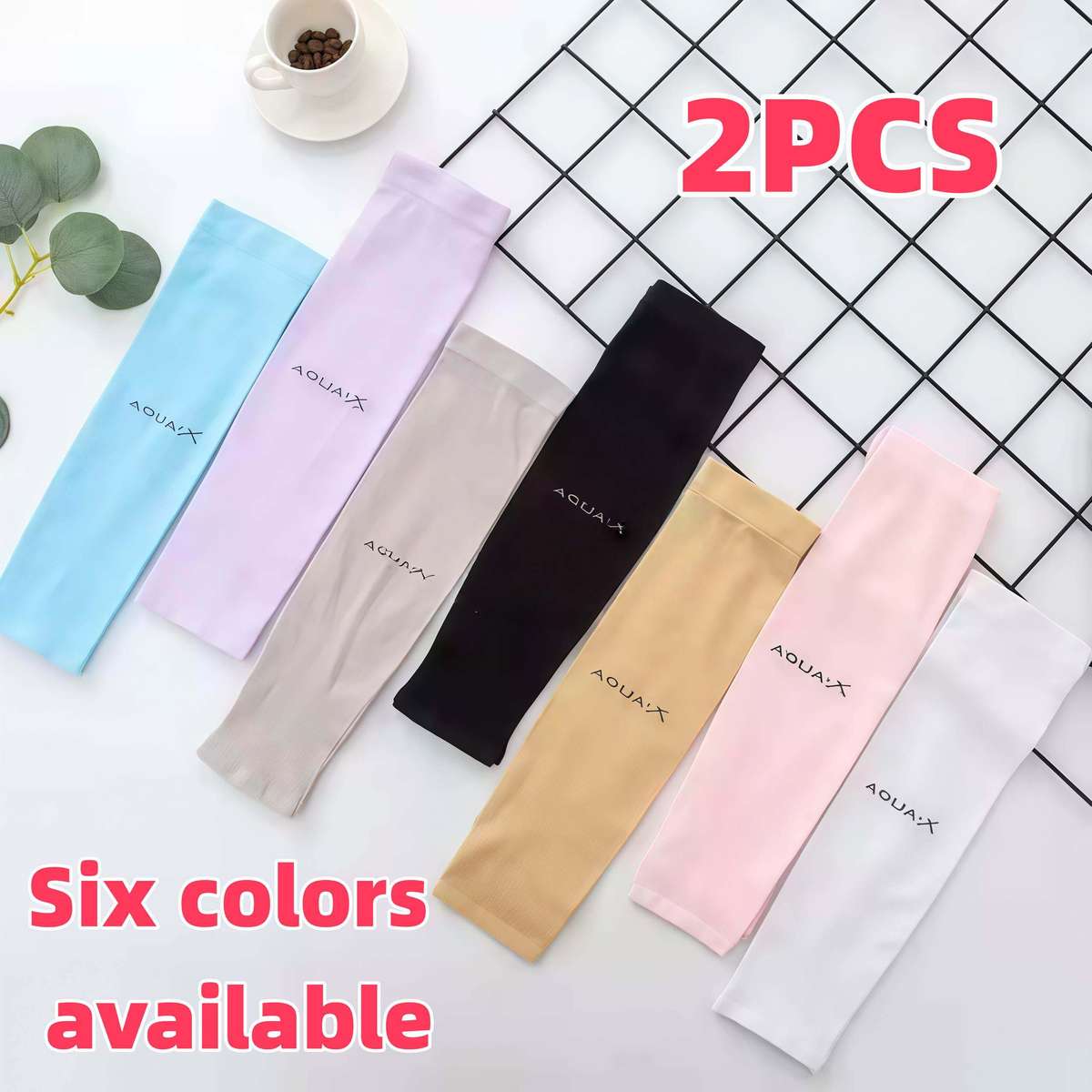 Sunscreen Sleeves Color 2Pcs White