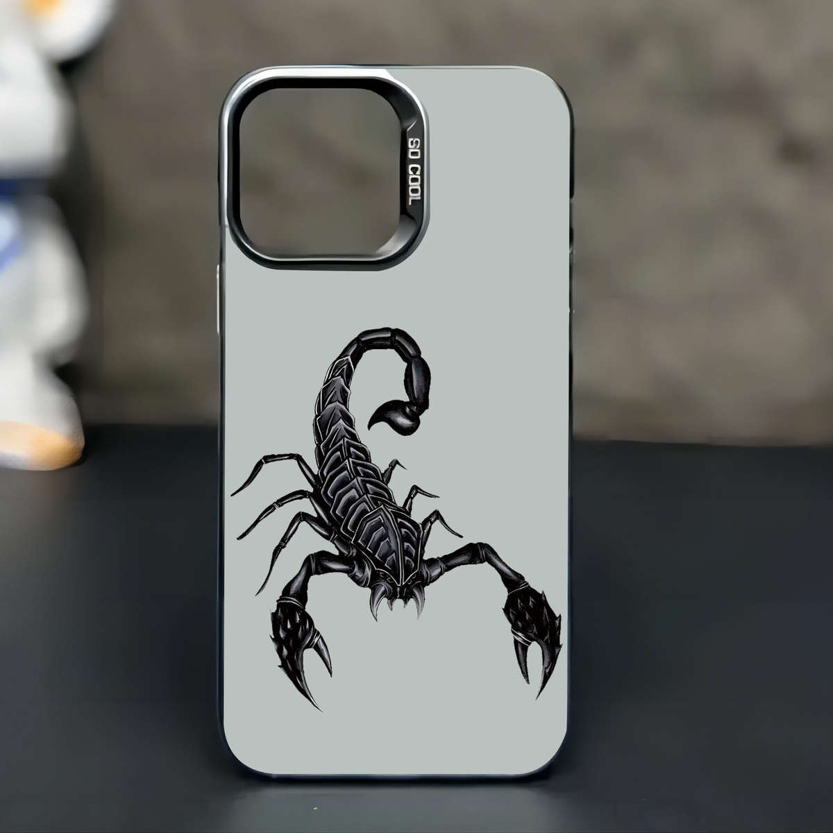 1Pc Black For iPhone 16 Plus Toxic Tail Scorpion Phone Case