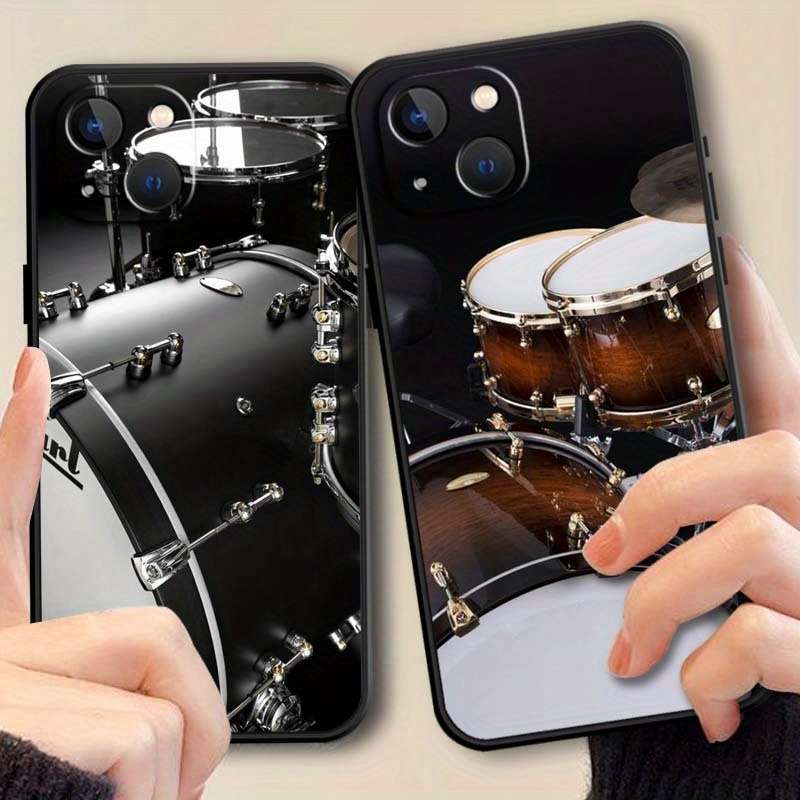 1Pc Mixed Color For iPhone 15 Plus Musical Instrument Drum Phone Case