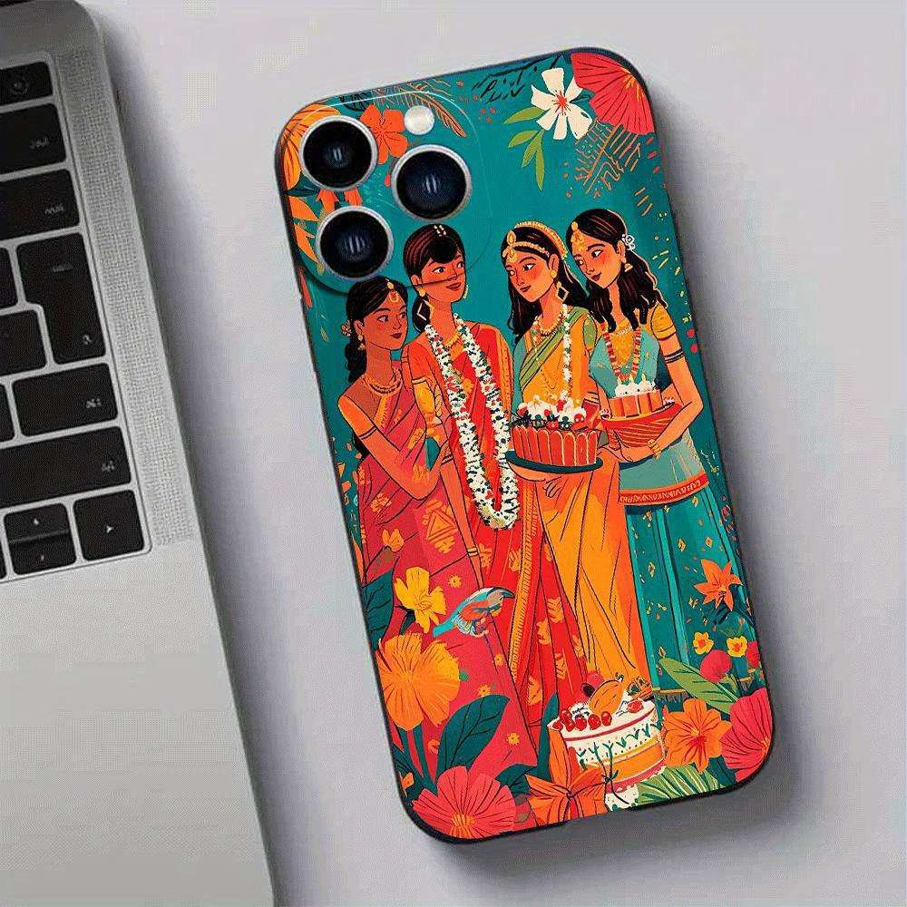 1Pc Black For iPhone 12 Pro Max African Design Phone Case