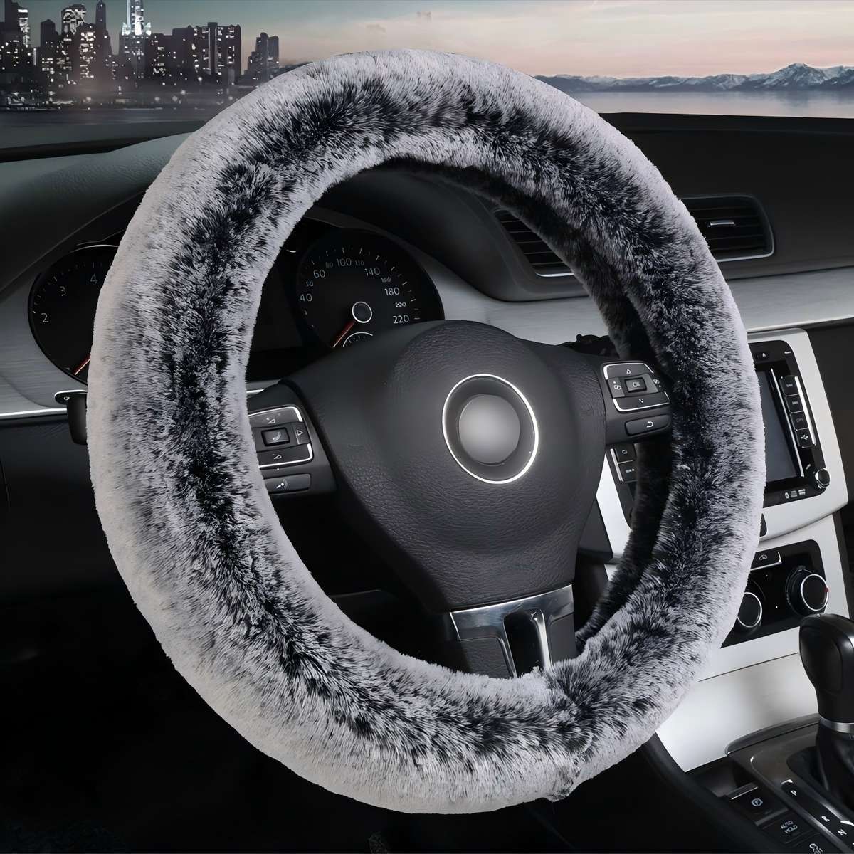 Car Steering Wheel Cover Gray