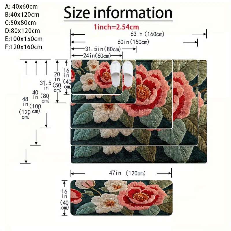 Floor Mats Size 15.7X 40X60Cm   Premium Material Quality