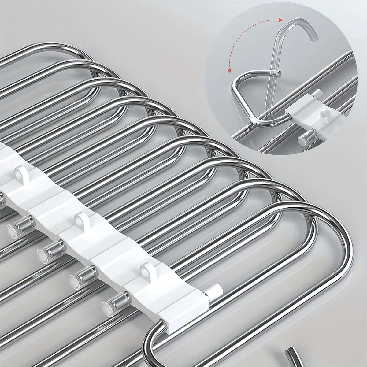 Clothes Rack Upgraded White9LayerAntislip Strip Design 6Pcs