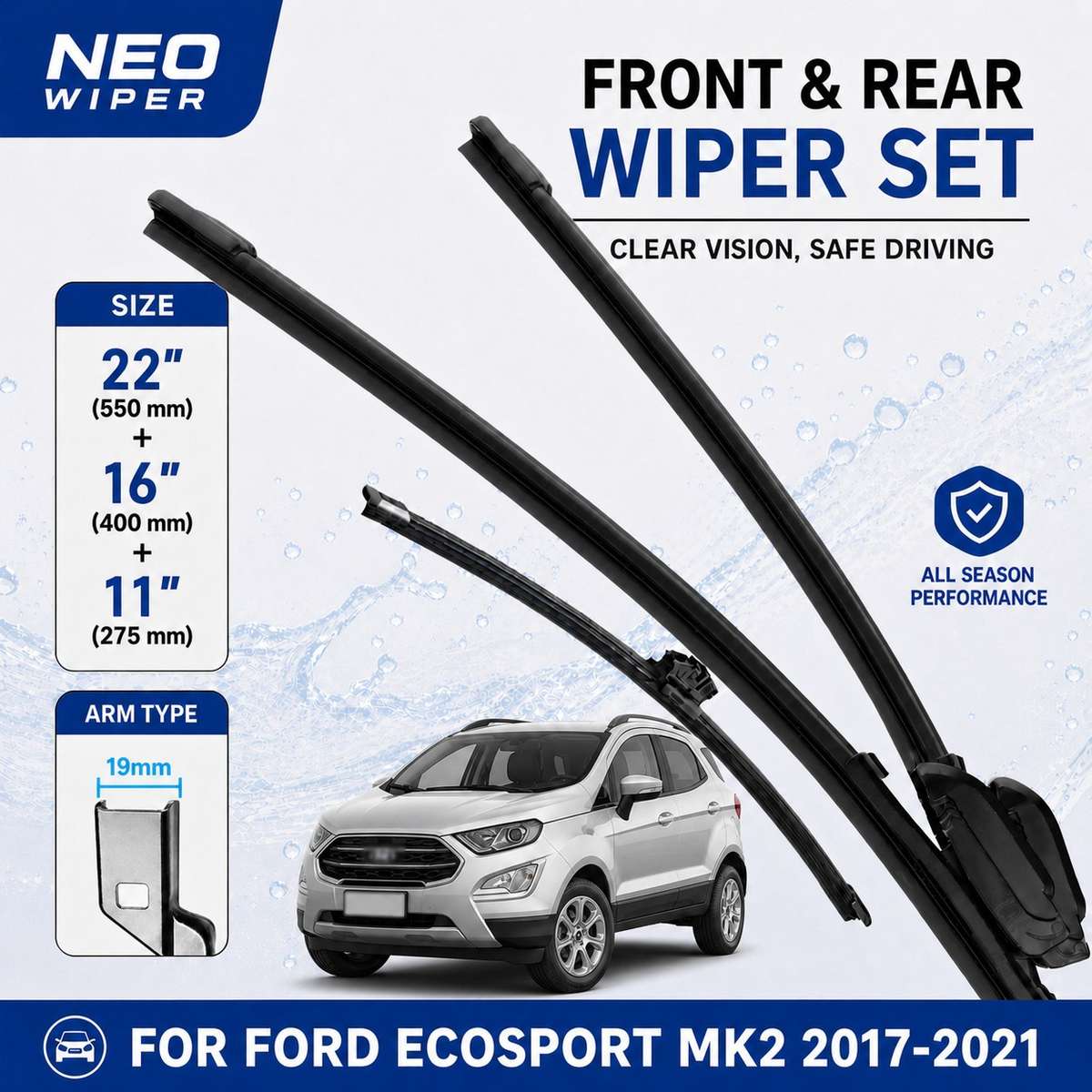 Windshield Wipers Model For 2017 2021 Ford Ecosport Mk2