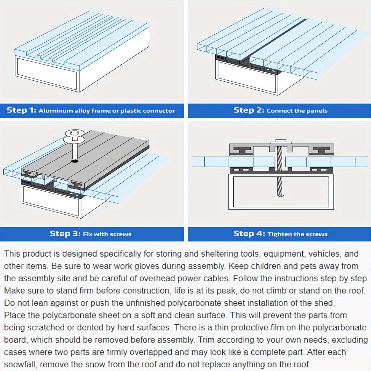 Polycarbonate Sheets Size 3998*7998 Cm