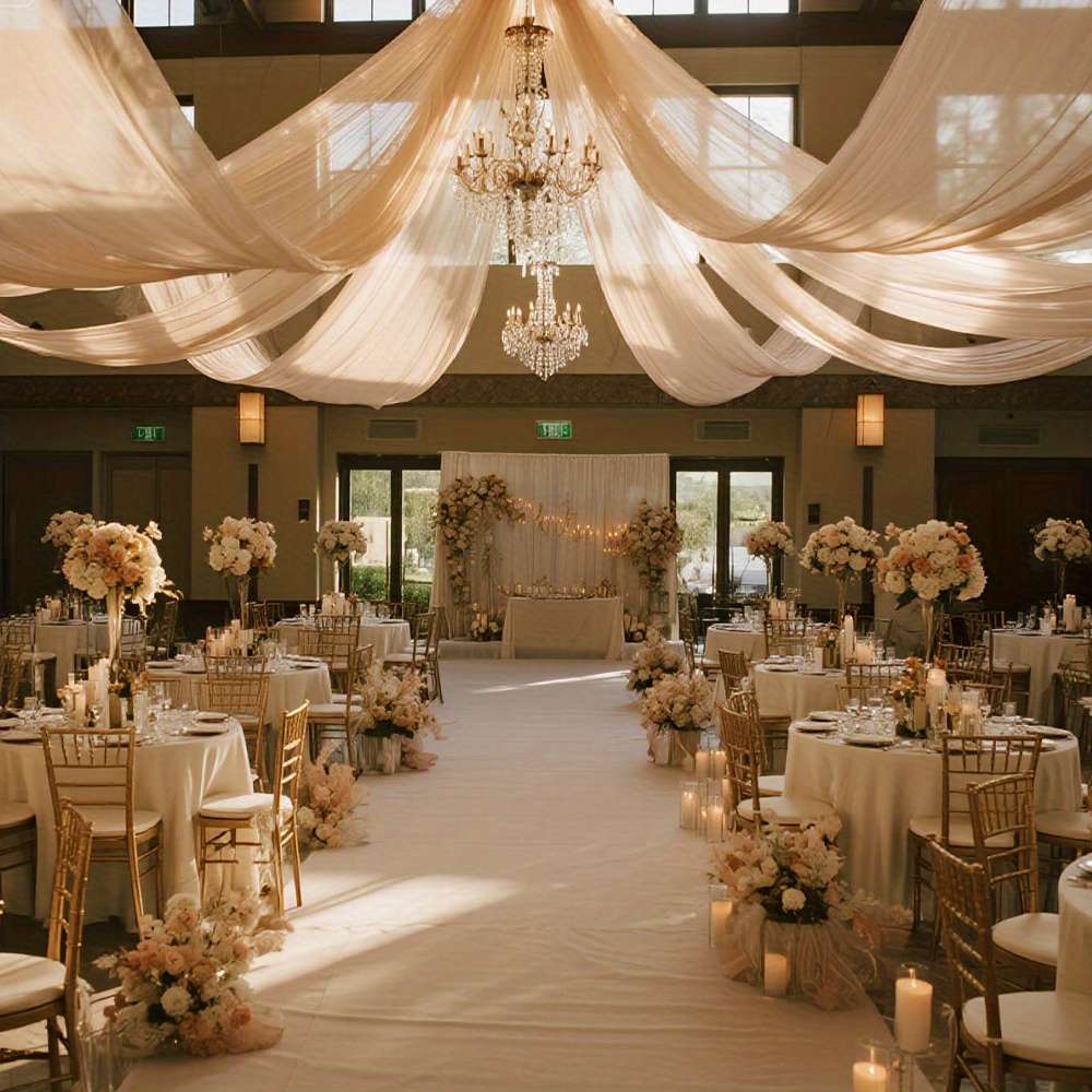 Wedding Supplies Color Champagne Size 100Cm*50M 1.1Yard*54.7Yard